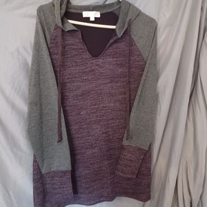 Purple and gray casual shirt/hoodie. Size M, Brand new - no tags but never worn